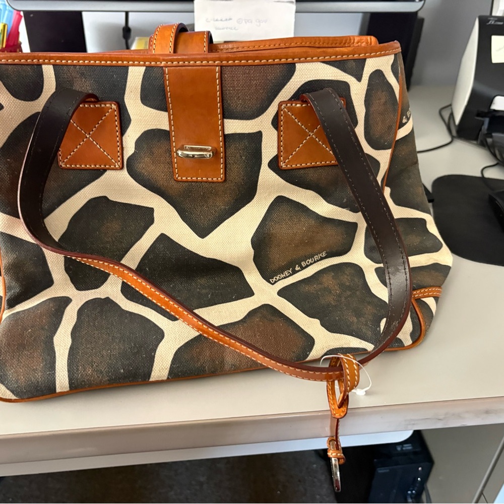 Dooney & Bourke Giraffe Print Tote - Brown and Cream